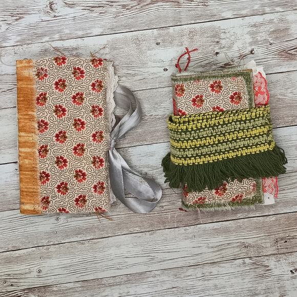 Small Red Floral Junk Journals, Handmade Recycled Journals, Chunky Junk Journals - Picture 1 of 16